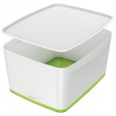 Leitz 52161054 MyBox® Kapaklı, Geniş Saklama Kutusu Beyaz-Yeşil
