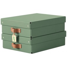 Leitz 61480050 Puro Alçak Kapaklı Saklama Kutusu, 8L, %100 Recycled Karton, 2'Li Paket Yeşil