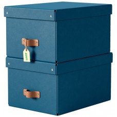 Leitz 61490068 Puro Orta Boy Kapaklı Saklama Kutusu, 8L, %100 Recycled Karton, 2'Li Paket Mavi