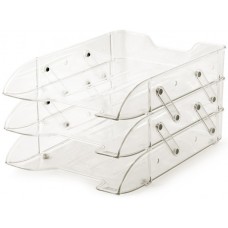 Mas 1803 Şeffaf Plastik Mafsallı Set Evrak Rafı 3 Katlı 