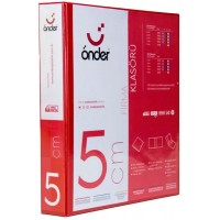 ÖNDER 2015-2 Kırmızı A4 Firma Klasörü 4 Halkalı D Tipi Mekanizmalı 5cm