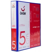 ÖNDER 2015-6 Lacivert A4 Firma Klasörü 4 Halkalı D Tipi Mekanizmalı 5cm
