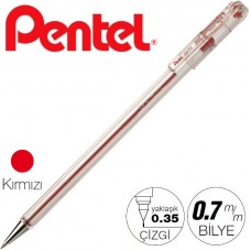 Pentel SüperB BK-77-A Kırmızı 0,7 MM. Yağ Bazlı Roller Mürekkepli Çelik Uçlu Tükenmez Kalem