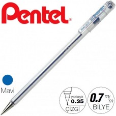 Pentel SüperB BK-77-C Mavi 0,7 MM. Yağ Bazlı Roller Mürekkepli Çelik Uçlu Tükenmez Kalem
