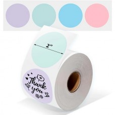 Phomemo SLR-2x2-400-HD Pembe, Mavi, Yeşil, Mor Yuvarlak Desenli Termal Rulo Etiket 2,2” 50,8x50,8mm 400 Adet丨PM241-BT, PM246S, D520BT, PM245-BT, PM249-BT, PM344-WF, PM247-WF için Uyumlu