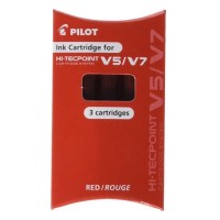 PILOT Hi-Tecpoint V7/V5 Kırmızı Kartuşlu Yedeği 3’Lü丨BXS-IC-R-S3