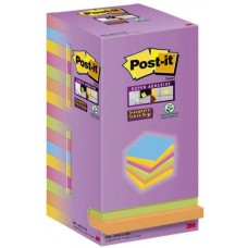 Post-it® 654-16SS Super Sticky Renkli Notlar 16'Lı Paket 76 mm x 76 mm