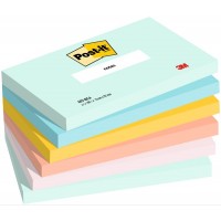 Post-it® 655-6-BEA Süper Yapışkan Notlar, Beachside Renk Koleksiyonu, 76 mm x 127 mm, 100 Sayfa, 6 Renk