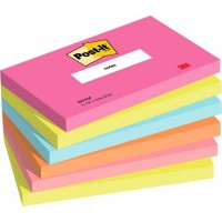 Post-it® 655-6-POP Süper Yapışkan Notlar, Poptimistic Renk Koleksiyonu, 76 mm x 127 mm, 100 Sayfa, 6 Renk
