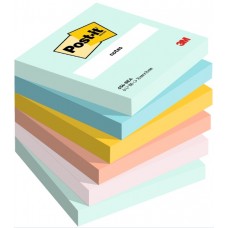 Post-it® 654-6-BEA Süper Yapışkan Notlar, Beachside Renk Koleksiyonu, 76 mm x 76 mm, 100 Sayfa, 6 Renk
