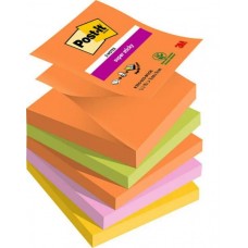 Post-it® R330-5SS-BOOS Süper Yapışkan Z-Notlar, Boost Renk Koleksiyonu, 76 mm x 76 mm, 90 Yaprak, 5 Renk