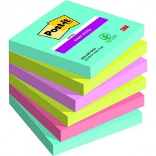 Post-it® 654-6SS-COS Süper Yapışkan Notlar, Cosmic Koleksiyonu, Assorti Renkler, 76 mm x 76 mm, 6 Renk, 90 Yaprak