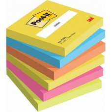 Post-it® 654-TFEN Süper Yapışkan Notlar, Energetic Renk Koleksiyonu, 76 mm x 76 mm, 100 Sayfa, 6'Lı Paket