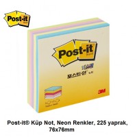 Post-it® NEOKUP33 Küp Not, Neon Renkler, 225 yaprak, 76x76mm