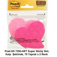 Post-it® 7350-HRT Super Sticky Not, Kalp  Şeklinde, 75 Yaprak x 2renk 
