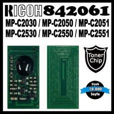 RICOH 842061 Siyah CHİP (Toner için) 10000 Sayfa (841196) / MP-C2030, MP-C2050, MP-C2051, MP-C2530, MP-C2550, MP-C2551