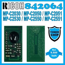 RICOH 842064 Mavi CHİP (Toner için) 9500 Sayfa (841505) / MP-C2030, MP-C2050, MP-C2051, MP-C2530, MP-C2550, MP-C2551