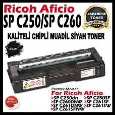 RICOH 407543 Siyah Muadil Japanese Toner 2000 Sayfa, SP-C250, SP-C260, SP-C261 RICOH 407543 Siyah Muadil Japanese Toner 2000 Sayfa, SP-C250, SP-C260, SP-C261