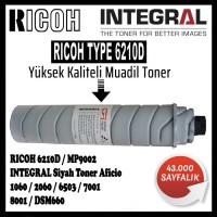 Ricoh Type 6210D Siyah MUADİL Yüksek Kapasiteli INTEGRAL Toner 43000 Sayfa 1100 Gr. / Aficio 1060, 2075, 7500, 6210D, MP9002