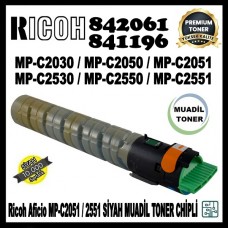 RICOH 842061 Siyah Premium Muadil Toner 10000 Sayfa (841196) / MP-C2030, MP-C2050, MP-C2051, MP-C2530, MP-C2550, MP-C2551