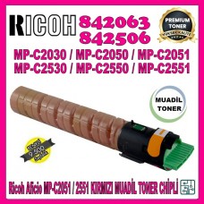 RICOH 842063 Kırmızı Premium Muadil Toner 9500 Sayfa (842506) / MP-C2030, MP-C2050, MP-C2051, MP-C2530, MP-C2550, MP-C2551