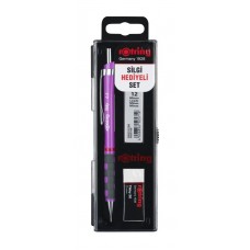 Rotring RO-KK07-05-MOR TIKKY Mekanik Kurşun Kalem, Min, Silgi 3'Lü Okul Seti- 0.5 Mor