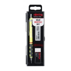 Rotring RO-KK07-05-NSARI TIKKY Mekanik Kurşun Kalem, Min, Silgi 3'Lü Okul Seti- 0.5 Neon Sarı