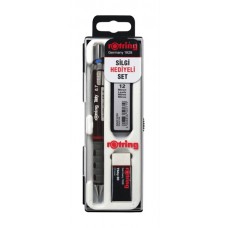 Rotring Tikky RO-KK07-07 Bordo Mekanik Kurşun Kalem, Min, Silgi 3'Lü Okul Seti- 0.7 