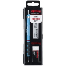 Rotring Tikky RO-KK07-07 Açık Mavi Mekanik Kurşun Kalem, Min, Silgi 3'Lü Okul Seti- 0.7 