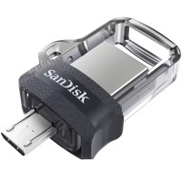 SANDISK 64GB Ultra Dual Drive Micro USB 3.0 130 MB/s Flash Bellek Siyah-Gri丨SDDD3-064G-G46