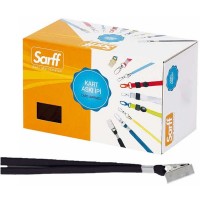 SARFF 15311201 Metal Klipsli Kart Askı İpi Siyah 50'Li 