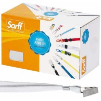 SARFF 15311202 Metal Klipsli Kart Askı İpi Beyaz 50'Li 