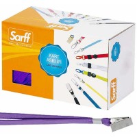 SARFF 15311206 Metal Klipsli Kart Askı İpi Mor 50'Li 