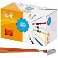 SARFF 15311208 Metal Klipsli Kart Askı İpi Turuncu 50'Li 