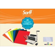 SARFF 15201022 Şeffaf A3 PVC Cilt Kapağı 160 Mikron 100 Adet