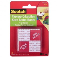 Scotch® 108 Çift Taraflı Yapışıp Çıkabilen Köpük Kareler 16 Adet / 2,5X2,5cm