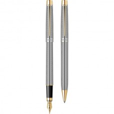Scrikss Venus 722W Gold Krom Tükenmez - Dolma Kalem M Uç İkili Set Balıksırtı Desenli T00SAHH722WGKA Scrikss Venus 722W Gold Krom Tükenmez - Dolma Kalem M Uç İkili Set Balıksırtı Desenli T00SAHH722WGKA