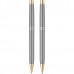 Scrikss Venus 722W Gold Krom Tükenmez - Mekanik Kurşun Kalem İkili Set Balıksırtı Desenli T00SAGG722WGKA