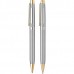Scrikss Venus 722W Gold Krom Tükenmez - Mekanik Kurşun Kalem İkili Set Balıksırtı Desenli T00SAGG722WGKA