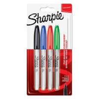 Sharpie 1985879 Ultra Fine Standart Renkler Permanent Markör Süper İnce Uç 4'Lü Blister