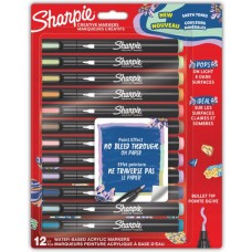 Sharpie 2213421 Karışık Doğal Ton Renkler Akrilik Marker Yuvarlak Uç ~2,5 mm 12'Li Blister Sharpie 2213421 Karışık Doğal Ton Renkler Akrilik Marker Yuvarlak Uç ~2,5 mm 12'Li Blister