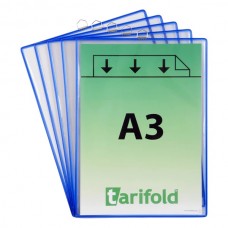 Tarifold 153501 Askılı A3 Poşet Dosya (5 adet) Şeffaf/Mavi