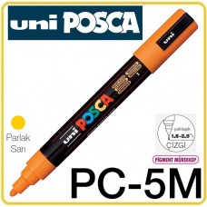 Uni PC-5M Parlak Sarı POSCA 1.8-2.5 Su Bazlı Poster Markörü
