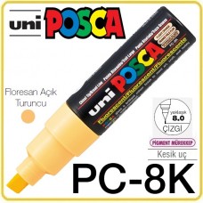 Uni PC-8K Floresan Açık Turuncu POSCA 8.0mm Kesik Uçlu Su Bazlı Poster Markörü
