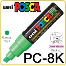 Uni PC-8K Floresan Yeşil POSCA 8.0mm Kesik Uçlu Su Bazlı Poster Markörü