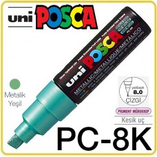 Uni PC-8K Metalik Yeşil POSCA 8.0mm Kesik Uçlu Su Bazlı Poster Markörü