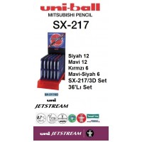 Uniball SX-217/3D JETSTREAM Mürekkepli 0.7 Roller Hızlı Yazı Kalemi 36'Lı Set