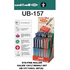 Uniball UB-157 EYE Fine Needle 0.7 Roller Kalem 120'Li Set Karışık Renk