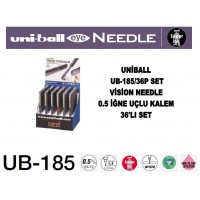Uniball UB-185/36P Set Vision Needle 0.5 İğne Uçlu Kalem 36'Lı Set