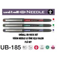 Uniball UB-185/3C Set Vision Needle 0.5 İğne Uçlu Kalem 3'Lü Set 